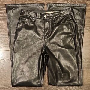 ❤️ NWOT! ALTAR'D STATE VEGAN LEATHER HIGH RISE FLARE PANTS, BLACK, 0 (25)